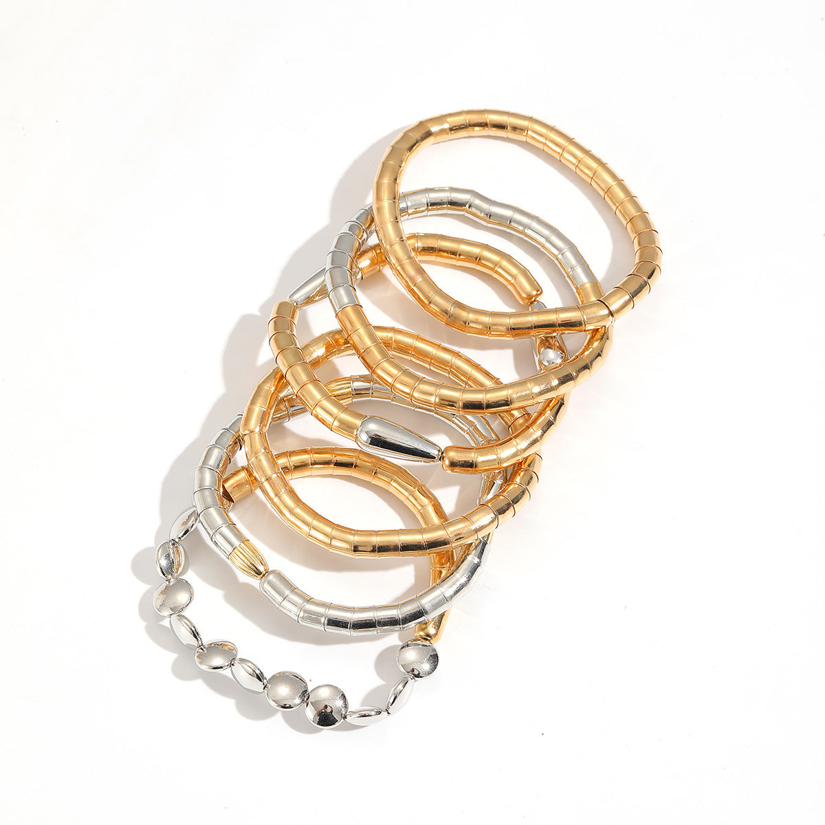 Hand-knit Gold Sier Color Matching Twin Jewelry Set