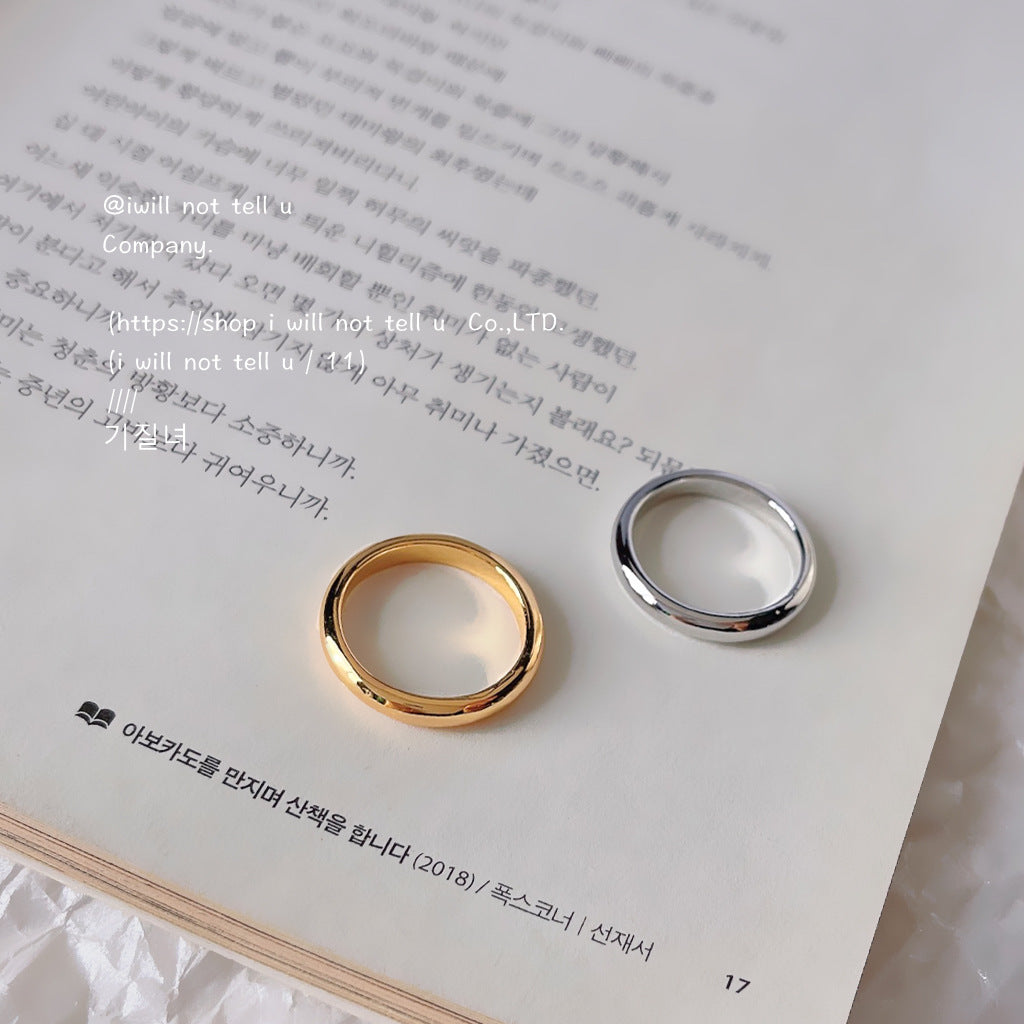 High Sense Copper Plating Glossy Simple Free Size Rings