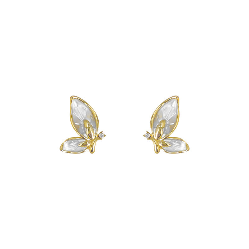 Tail Sier Needle Plated Butterfly Temperament Earrings
