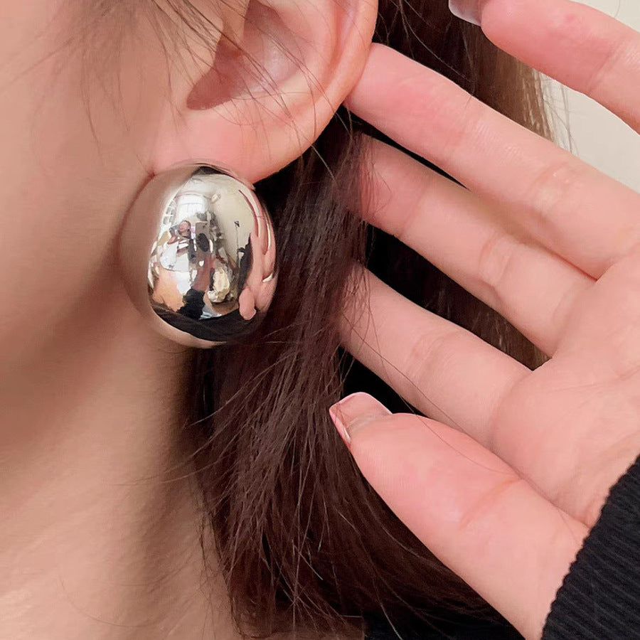 Women's Large Three-dimensional Design Advanced Sier Exaggerated Earrings