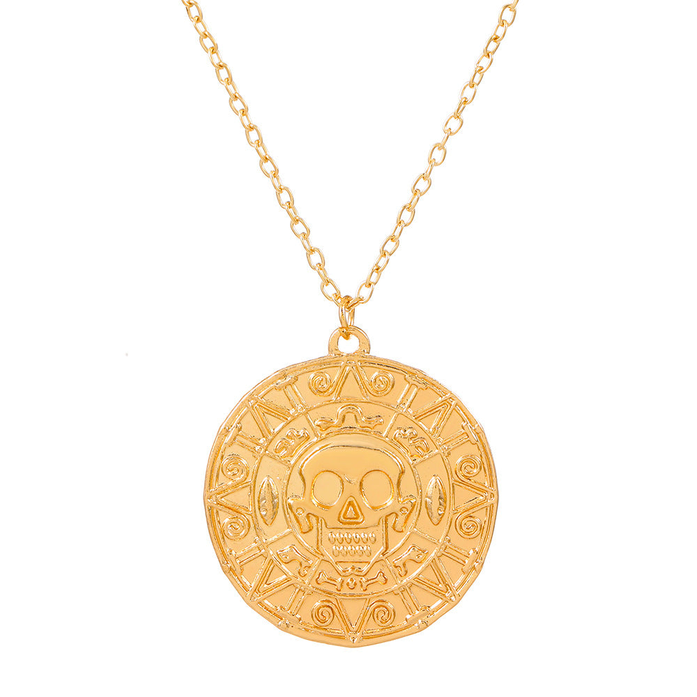 Men's Movie Ornament Pirates Of The Caribbean Gold Necklaces
