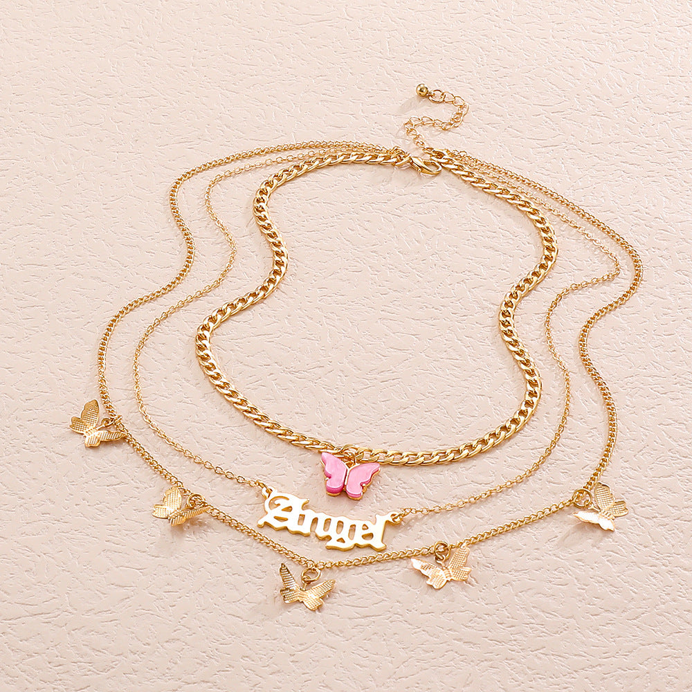 Women's Tassel Fashion Graceful Geometric Metal Letter Necklaces