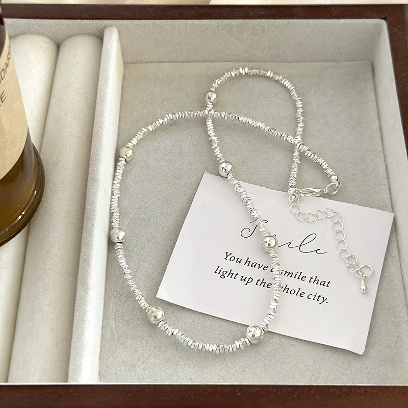 Petits morceaux de colliers féminins en perles d'argent