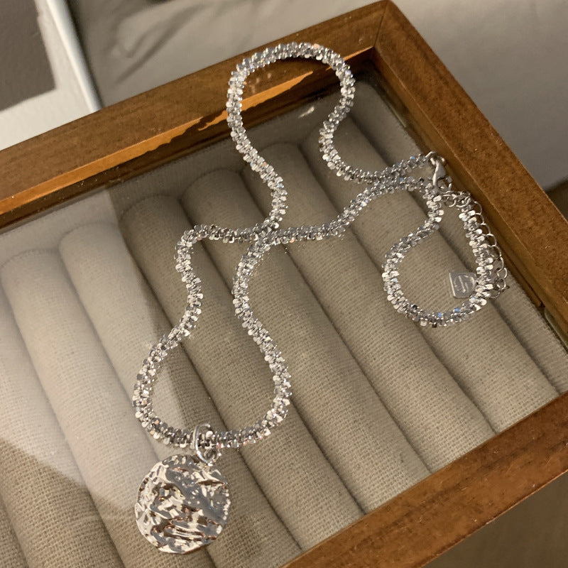 Feuille d'étain de luxe pour femmes, ronde et brillante, pour colliers à la mode