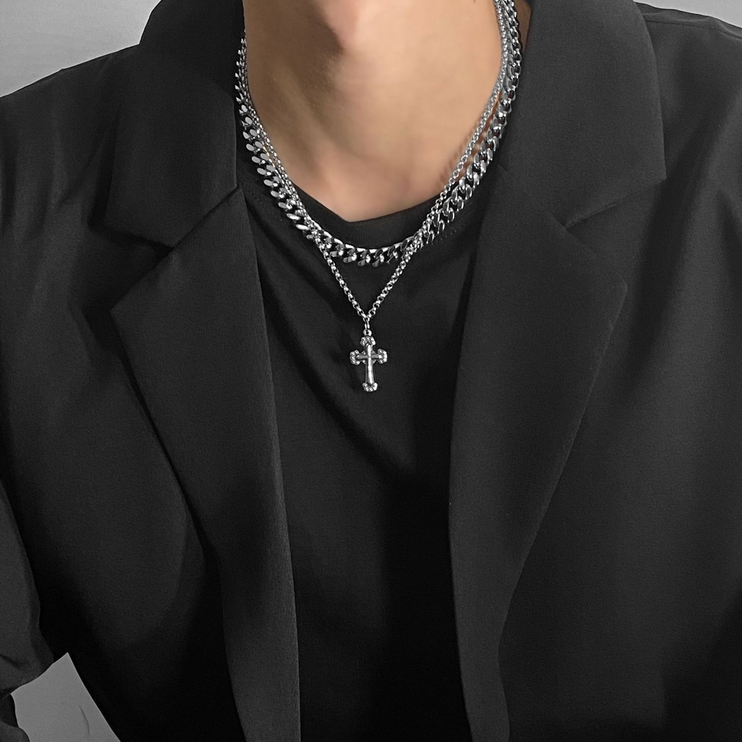 Women's & Men's & Titanium Steel Retro Dark Street Matching Necklaces