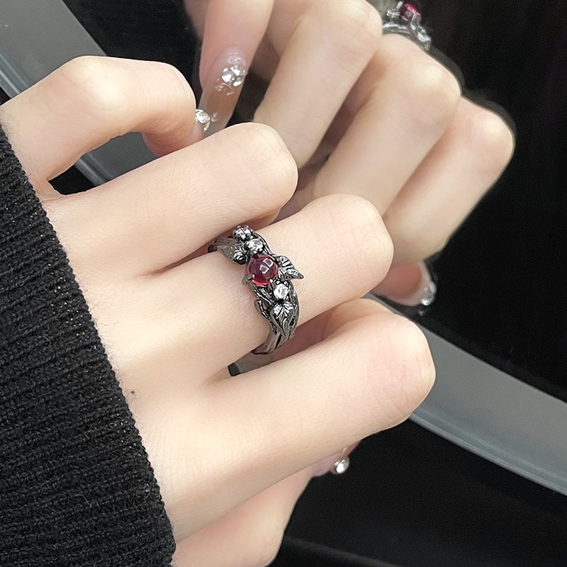 French Style High Sense Retro Twin Female Rings