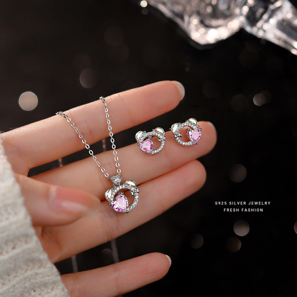 Colliers en argent Sterling pour femmes, Design avancé en Zircon coloré