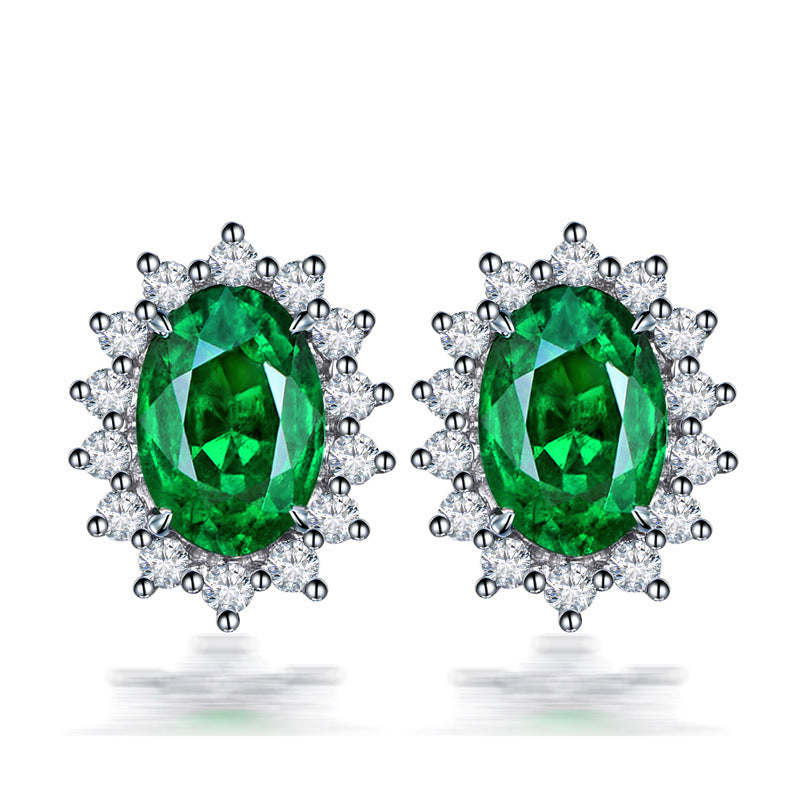 Women's Sri Royal Synthetic Sapphire Amethyst Colorful Earrings