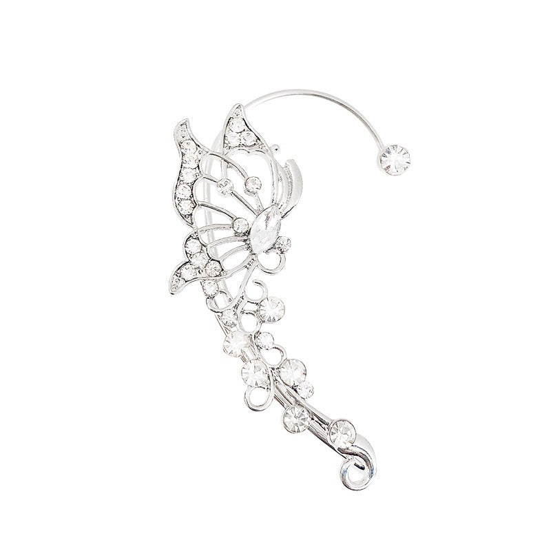 Women's Pierced Sier Elf Butterfly Unique Design Trendy Light Earrings