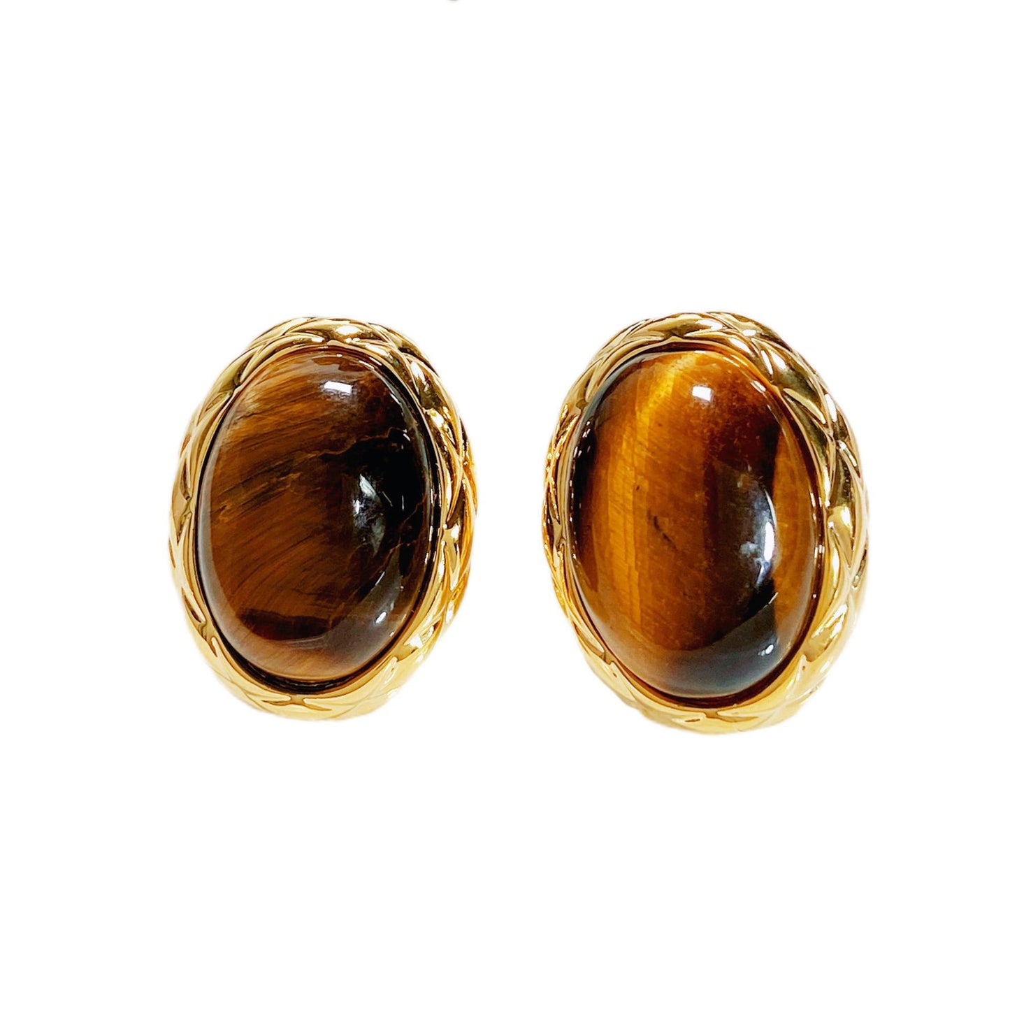 Retro Oval Amber Sier Needle Atmosphere Rings