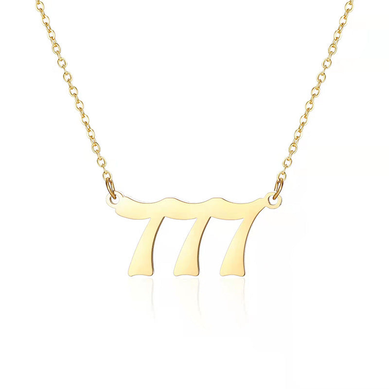 Women's Stainless Steel Lucky Digital Simple Titanium Necklaces