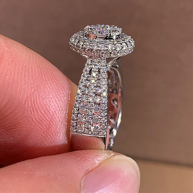 Exquisite Diamant-Simulations-Super-Flash-Kupfer-Frauenringe