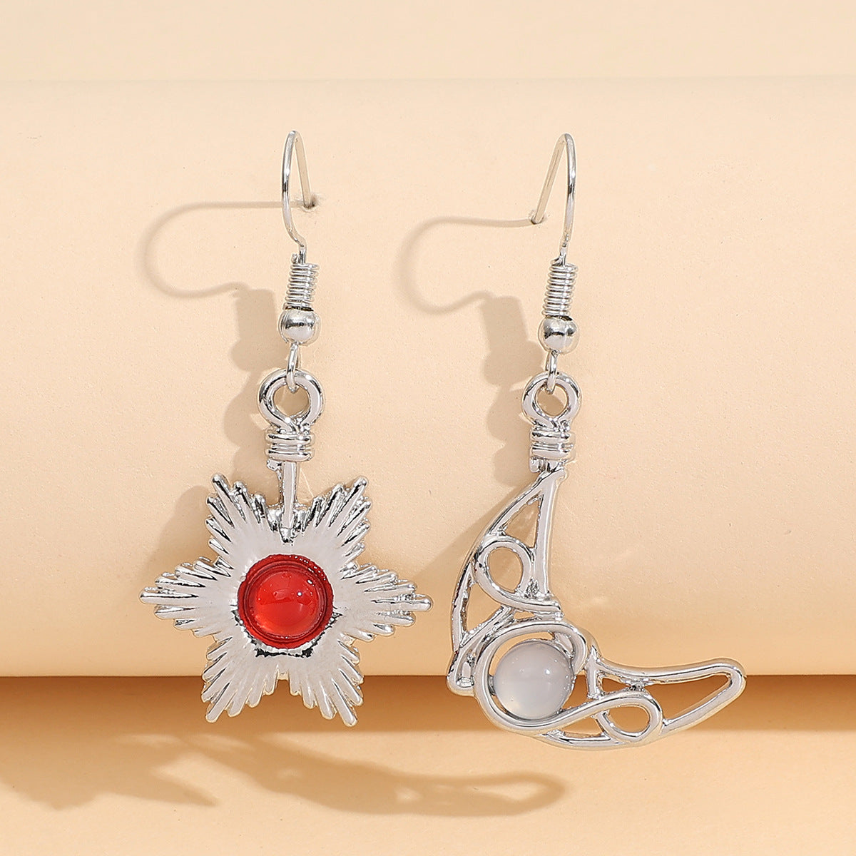 Elegant Fashion Sun Moon Crystal Stone Earrings