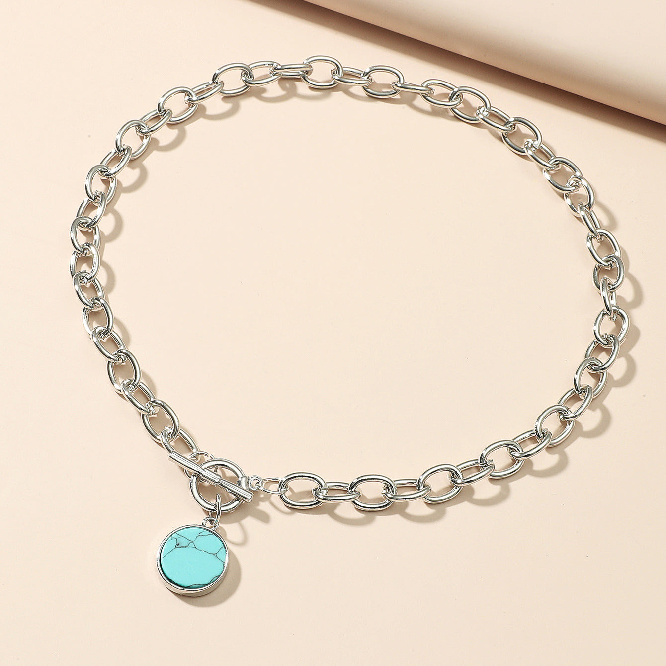 Turquoise Alloy Chain Pendant Clavicle Female Necklaces
