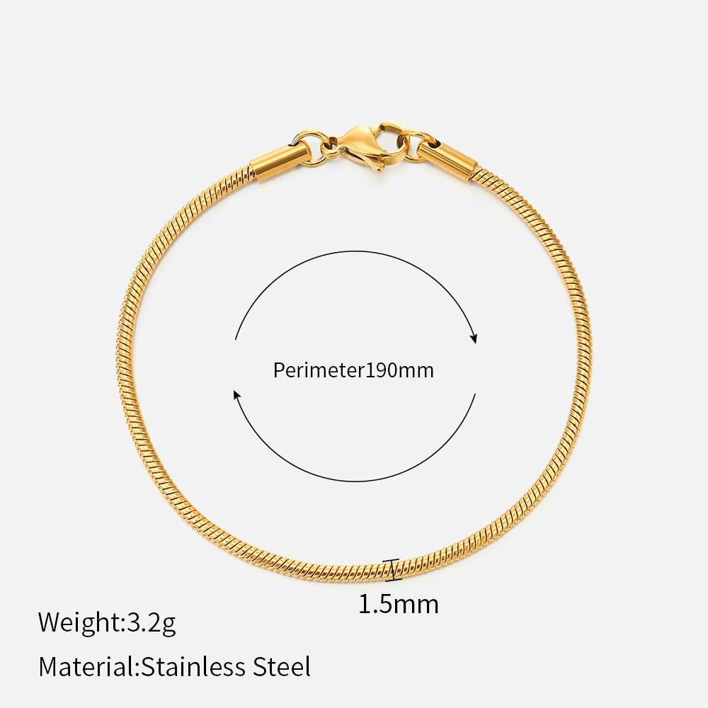 Nischendesign-Titan-Schlangenknochenarmbänder für Damen aus Stahl