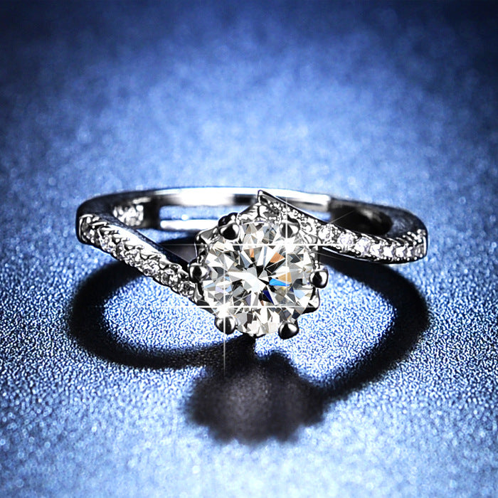 Women's Artificial Diamond Twisted Arm Cross Elegant Rings