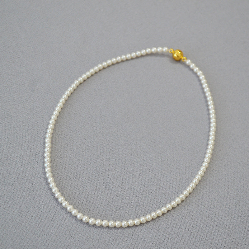 Colliers de pull à boucle magnétique pour femmes, à reflets circulaires, Imitation de perles