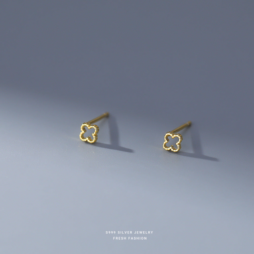 Damen-Ringe mit hohler Geometrie, kleinem Ohr, einfachem Nischendesign und leichten Ringen