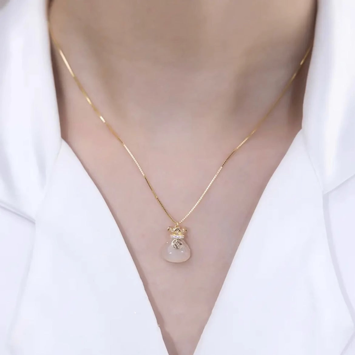 Sac porte-bonheur léger, tempérament de luxe, colliers au design polyvalent