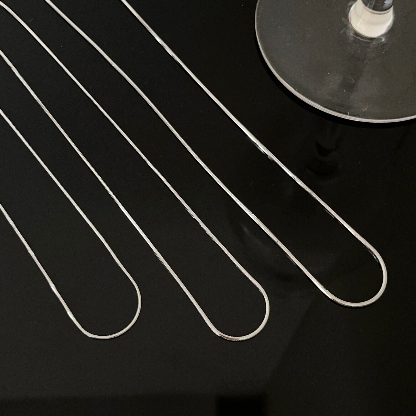 Sier Sterling Electroplated Hexagonal Snake Long And Necklaces