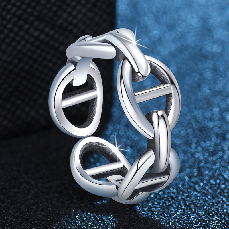 Women's Chain Fashion Personality Thai Sier Double Rings