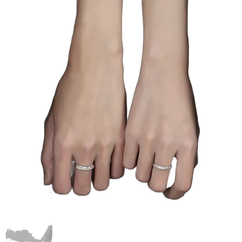 South Wind Couple Hit Foot Sier Pair Love Token Ring