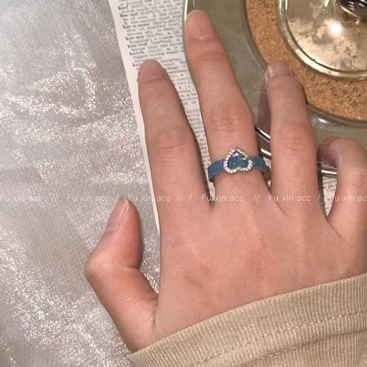 Style Love Heart-shaped Female Niche Design Senior Index Rings