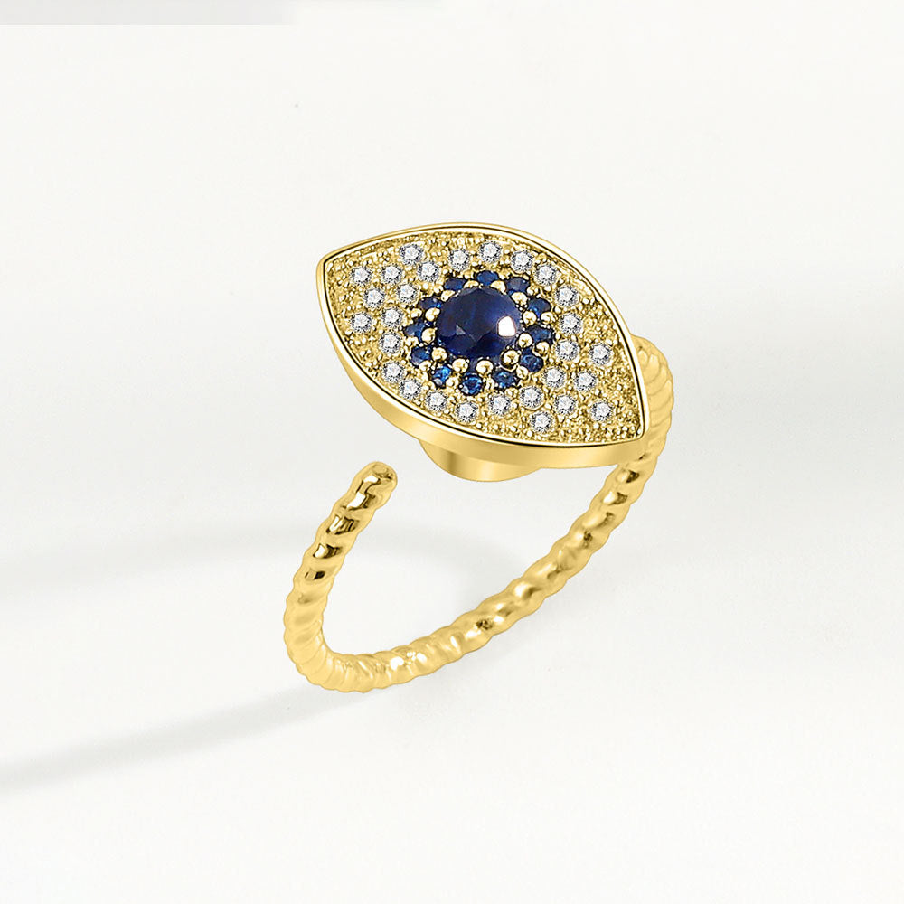 Women's Niche Temperament Ornament Devil's Eye Blue Diamond Rings