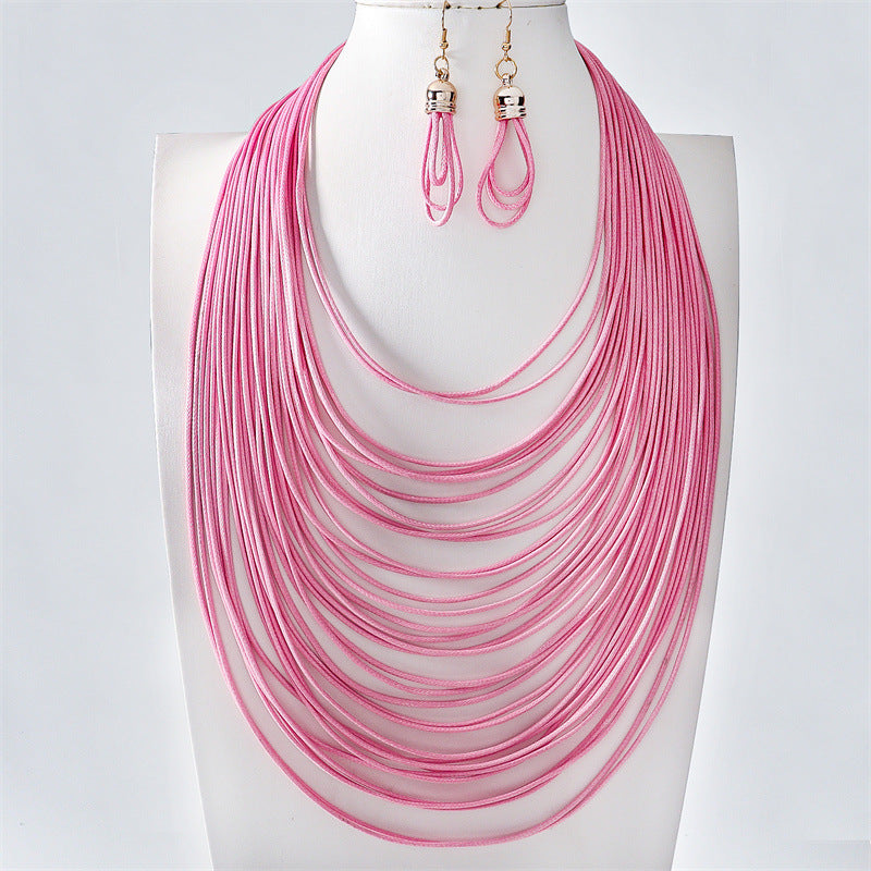 Colliers de personnalité gracieuse de chaîne de clavicule de mode tricotée à la main des femmes