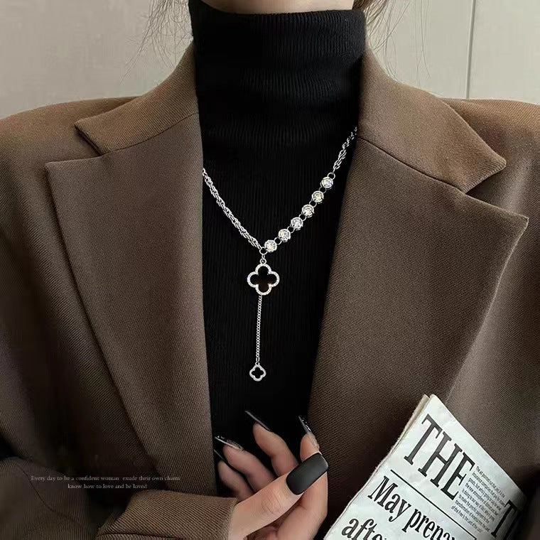 Women's Fading Zircon Letter Decorative Light Luxury Cold Style High-grade Necklaces