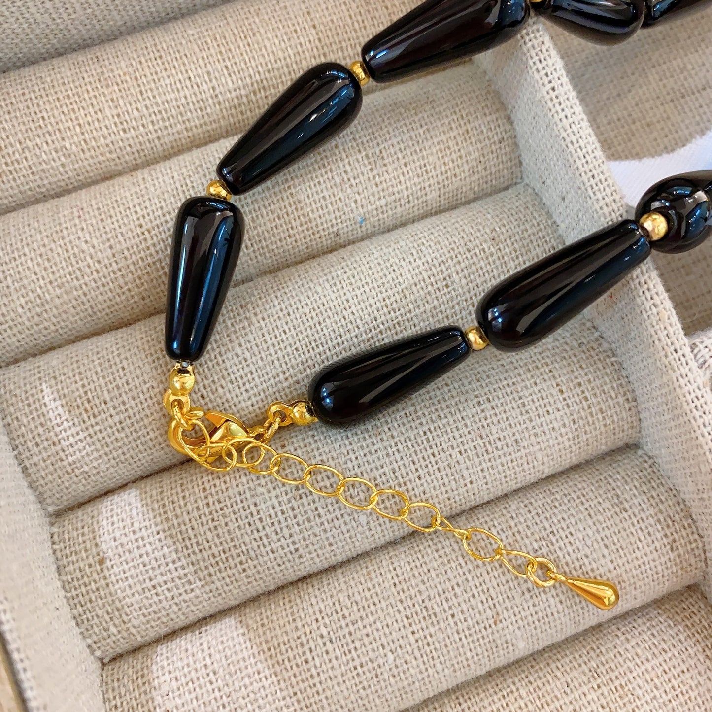 Black Agate Beaded Female Light Luxury Minority Necklaces