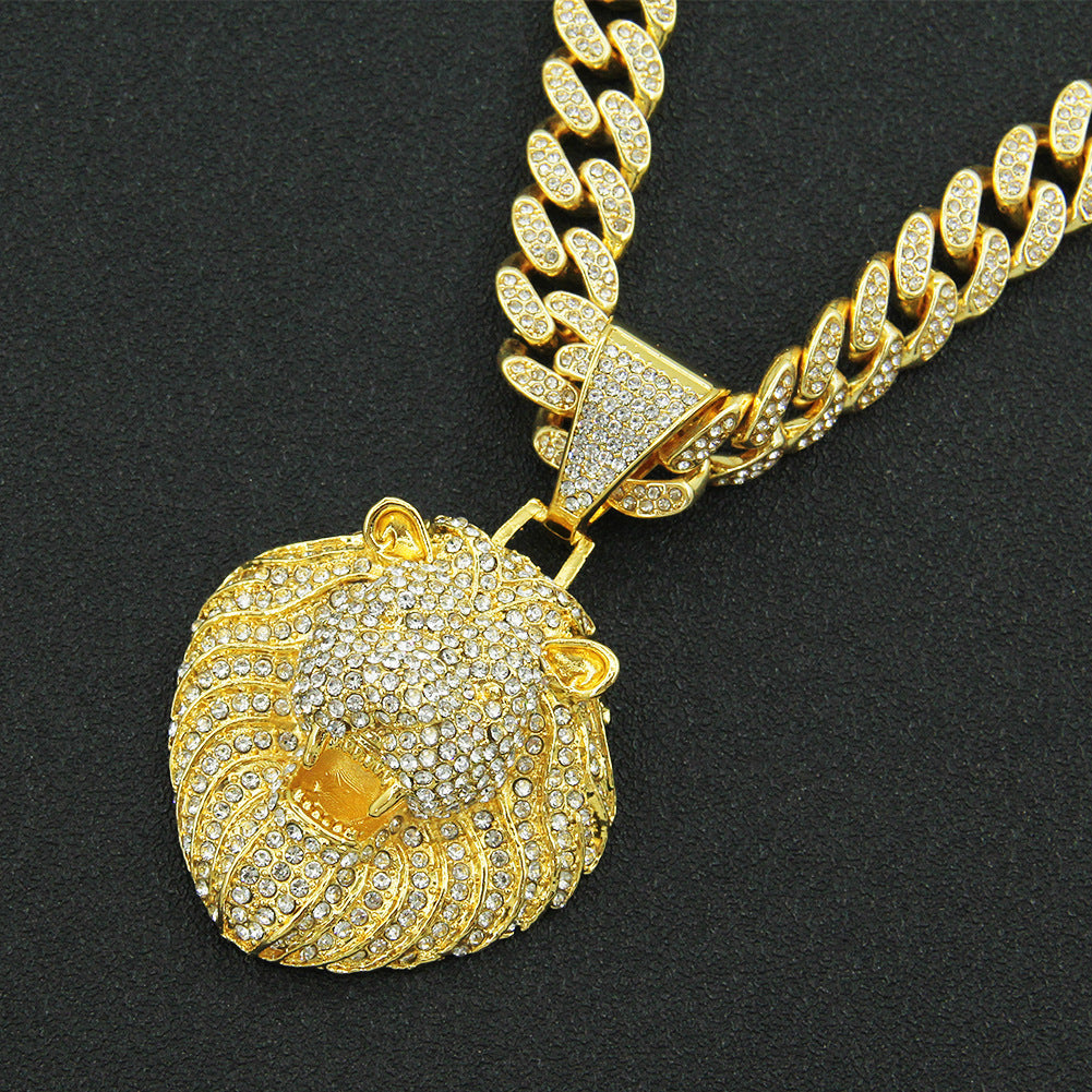 Colliers de hanche avec pendentif tête de Lion pour hommes, chaîne à maillons cubains