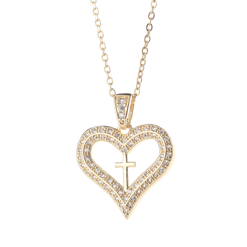 Pendentif croix d'amour, colliers de conception féminine de haute qualité