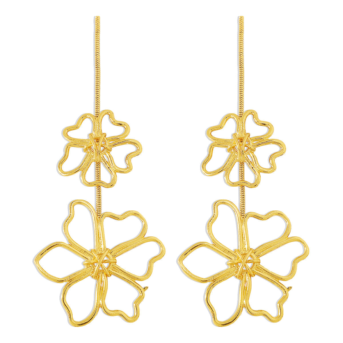Colliers exagérés de clavicule de fleur en alliage à la mode rétro