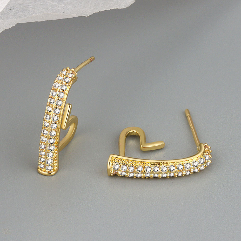 Women's For Trendy Niche Design Love Sparking Earrings