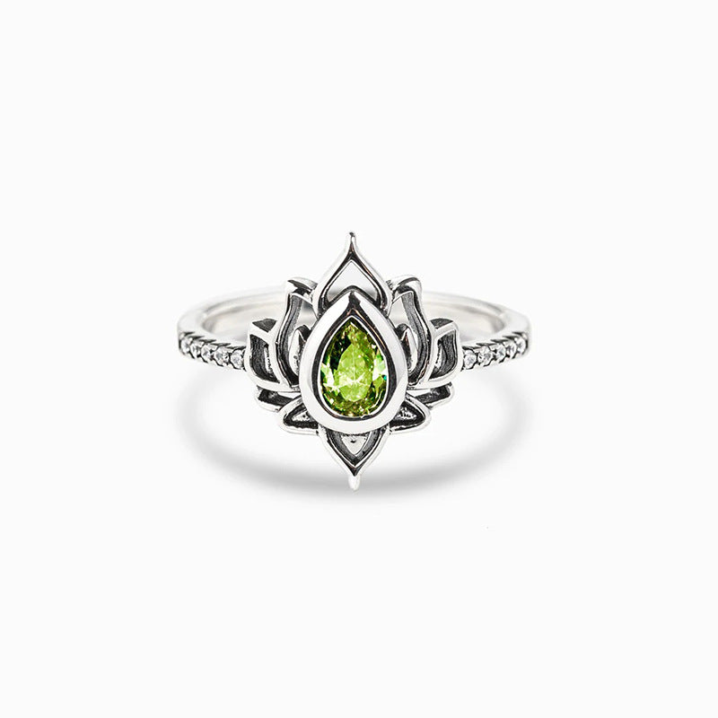 Damen-Ringe mit Wassertropfen, Blumenornament, Strass und Zirkon