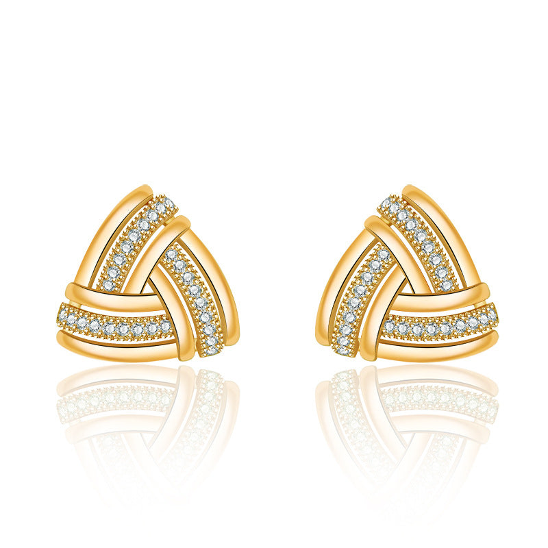 Women's Temperament Classic Style Design Sense Everyday Joker Woven Earrings