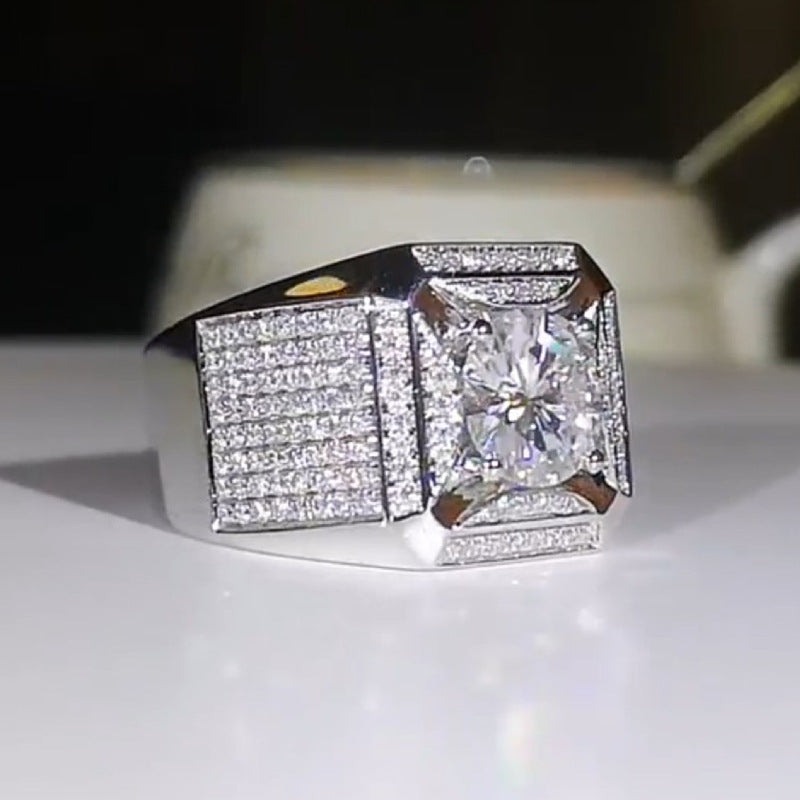 Luxuriöse breite Gentleman-Ringe mit Volldiamanten