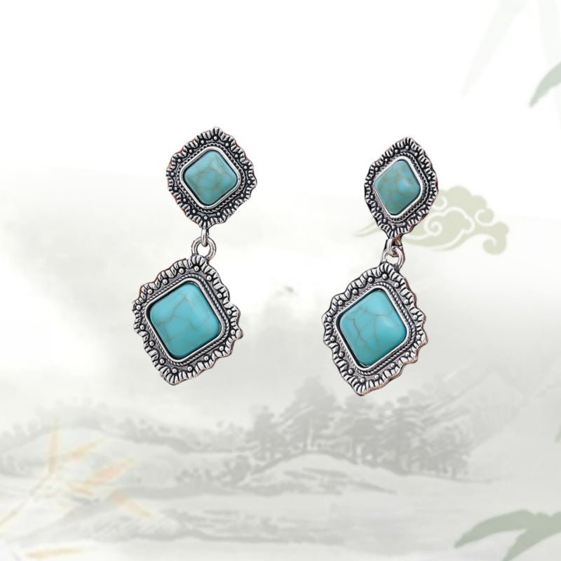 Colliers deux pièces Turquoise, mode rétro créative tempérament Simple