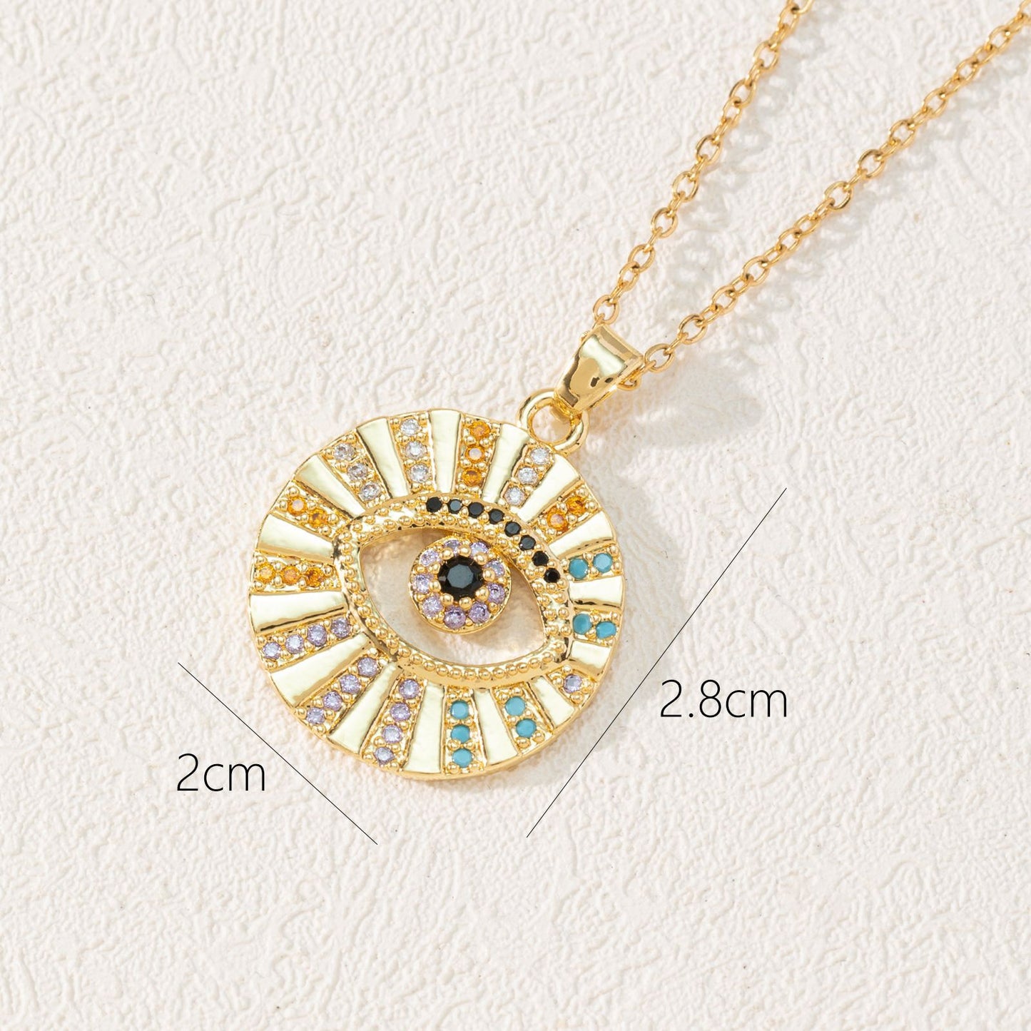 Style Fashion Dripping Zircon Eye Pendant Necklaces