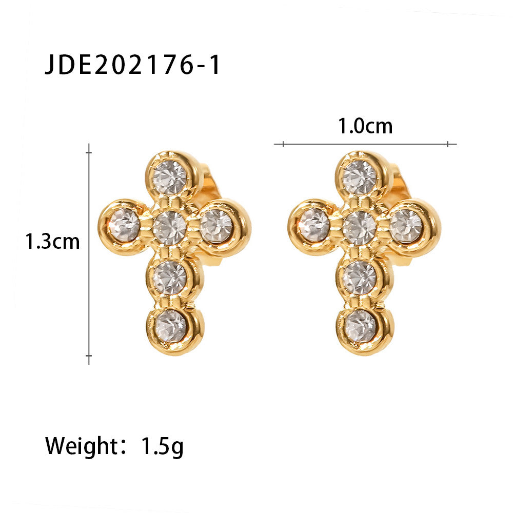 Women's Stainless Steel With Cross Fashion Earrings