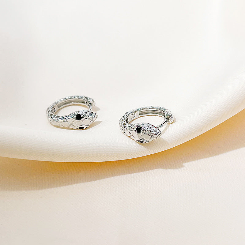 Light Luxury Snake-shaped Ear Clip Metallic Earrings