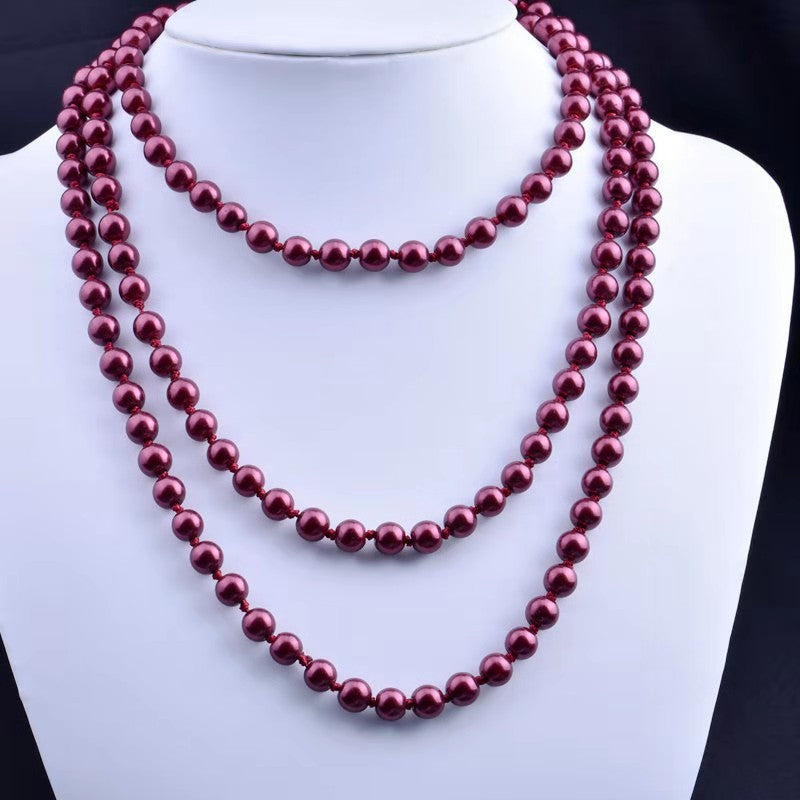 Colliers de spectacle Cheongsam de nuit en perles blanches vintage