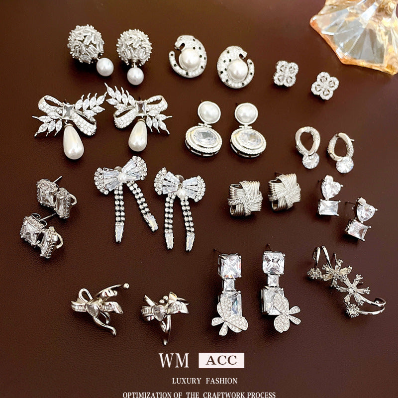 Bagues en Zircon avec nœud papillon, goutte d'eau, perle, abordable, luxe, mode, haute qualité