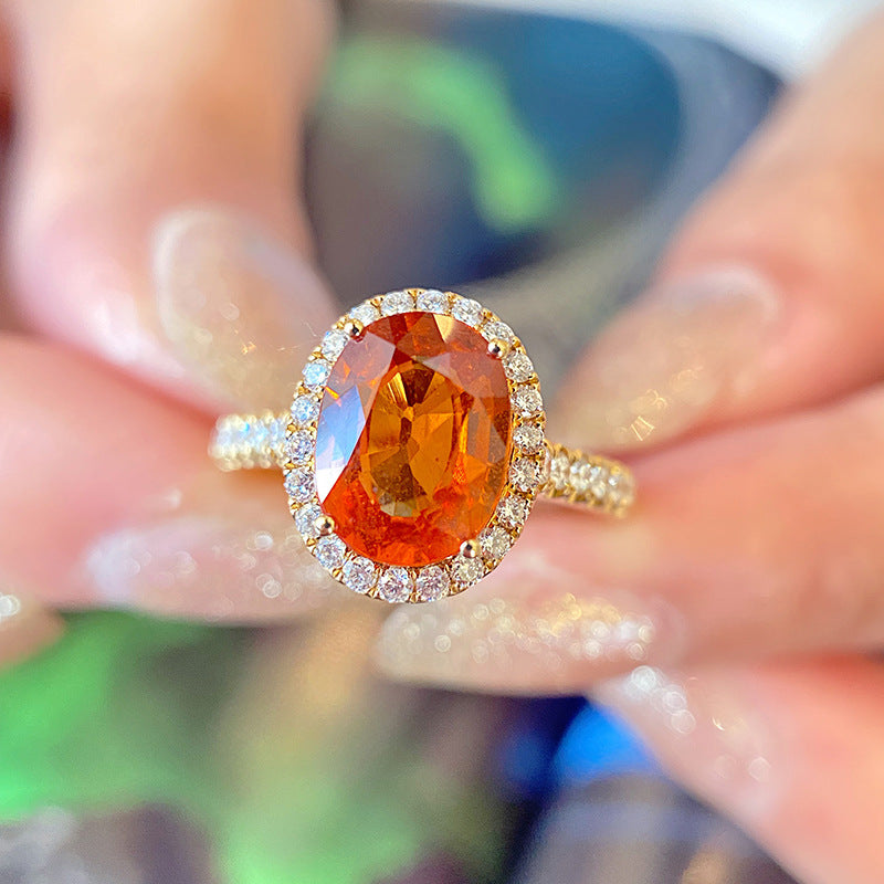 Zircon Live Simulation Tourmaline Full Diamond Open Rings