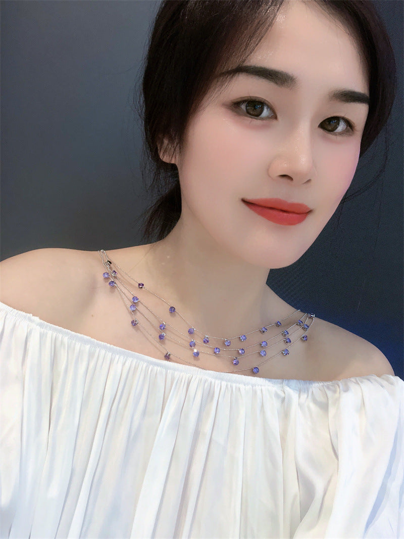 Colliers à pampilles de mariage à la mode en Zircon Rose étoilé