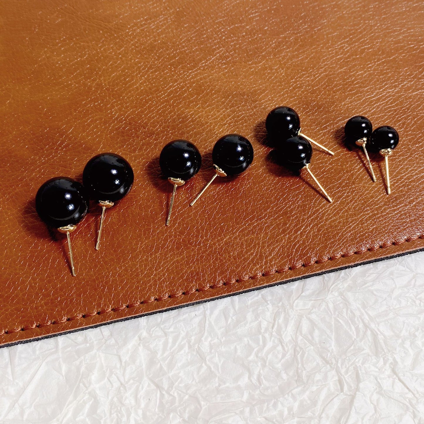 Retro Simple Color Perfect Circle Pearl Sier Earrings