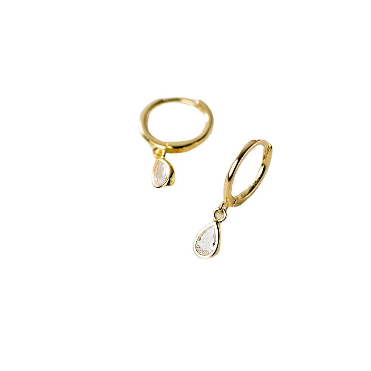 Women's For Niche Design Zircon Water Drops Clip Rings