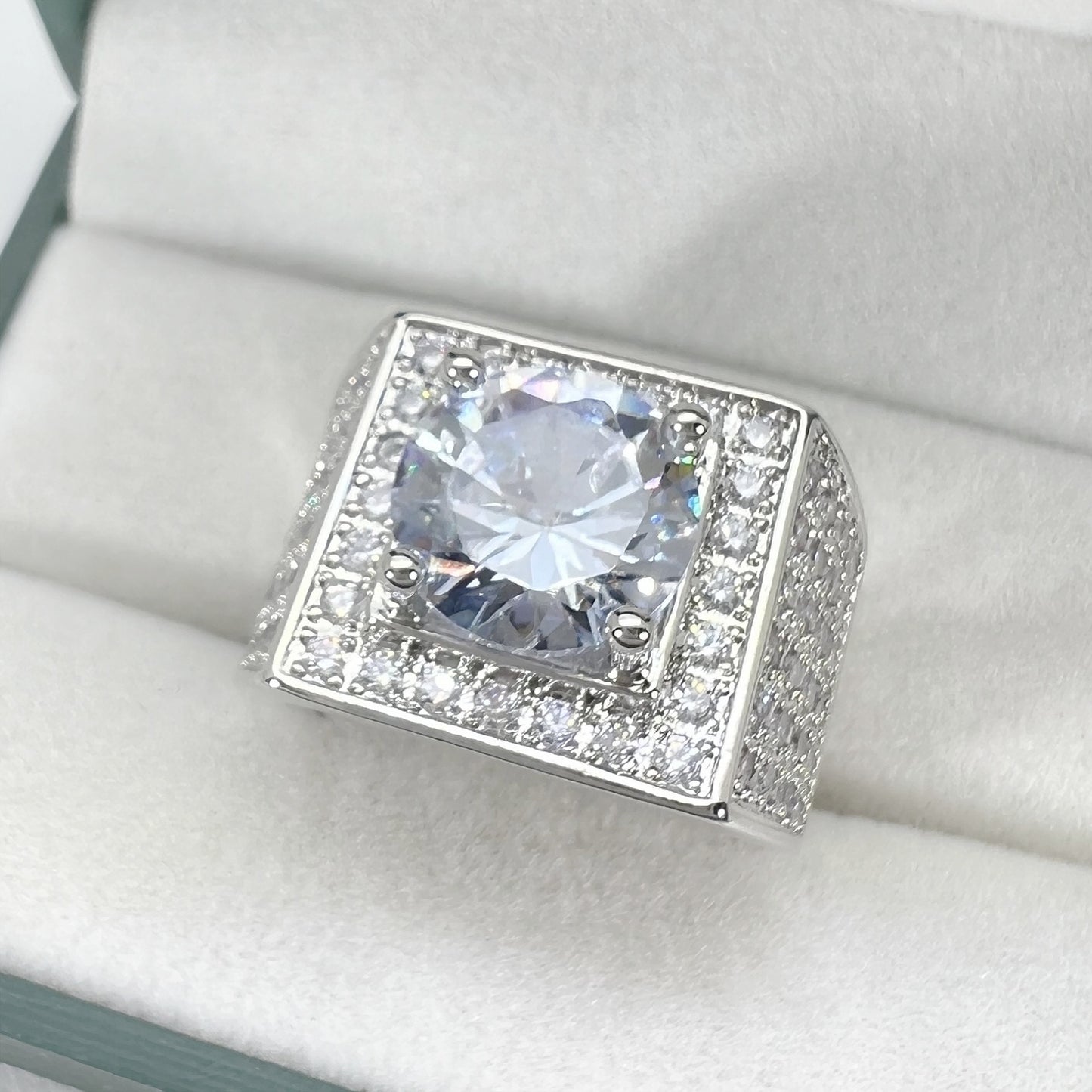 Plated Full Diamond Jewelry Wide Zircon Rings