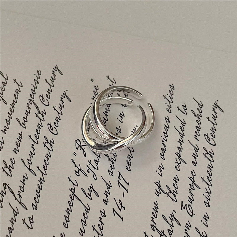 Sier Korean Niche Design Water Drop Rings